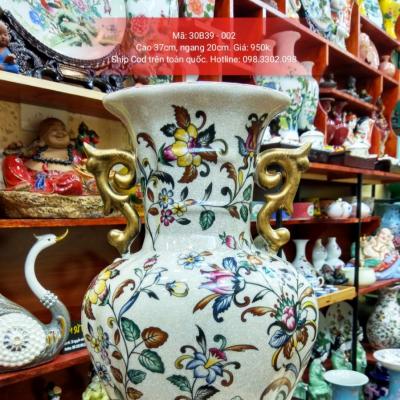 Bình Họa Tiết Hoa Men Rạn